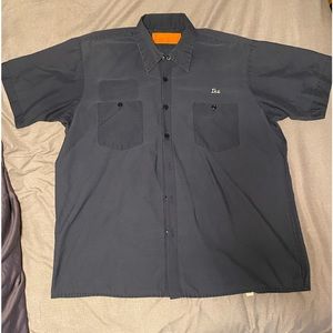 Mens VTG Mechanic Work Button Down Single Stitch Shirt with “Ike” Embroider Name